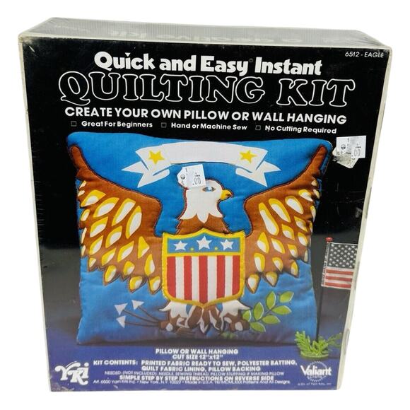 Quick & Easy Instant Quilting Kit USA Eagle Pillow Wall Hanging Valiant 6512 - Picture 3 of 10